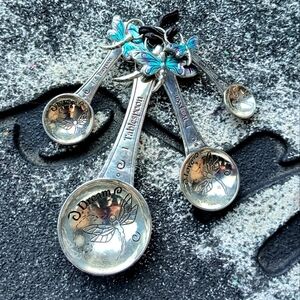4-Piece Set Dragonflies Measuring Spoons Inspire Believe Love Dream Nice Set